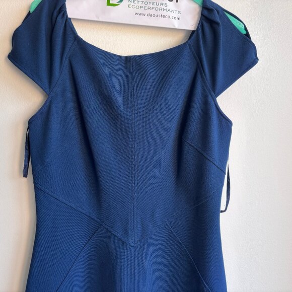 Sz12 Diane von Furstenberg French Blue Midi Sheath Dress - EUC - Picture 2 of 14